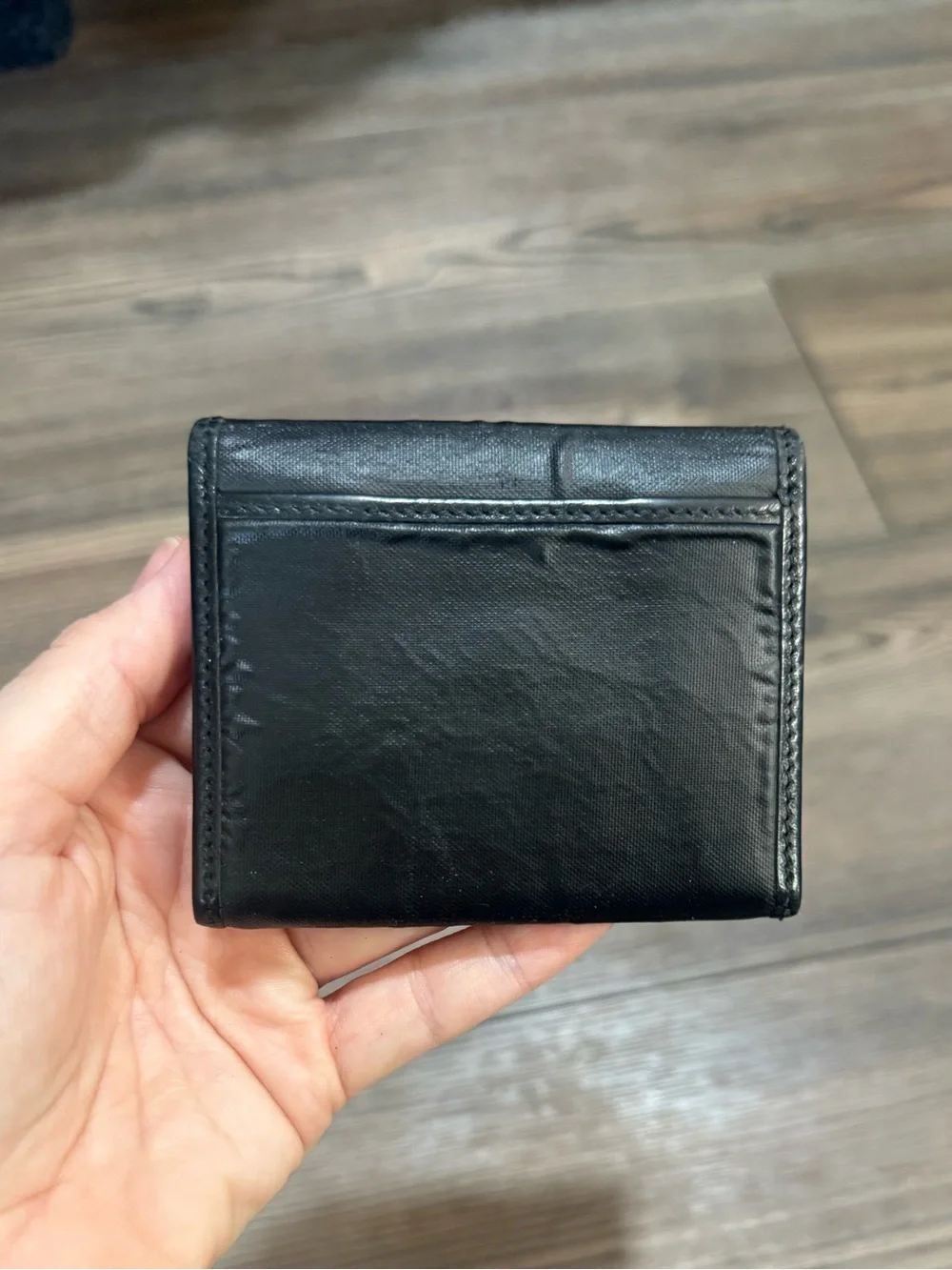 Vintage Hunting World Black Safari Coin Purse Wallet Accordion Made In Italy